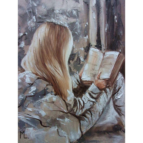 I Like Read Books Gold Ornate Wood Framed Art Print with Double Matting by Luniak, Monika