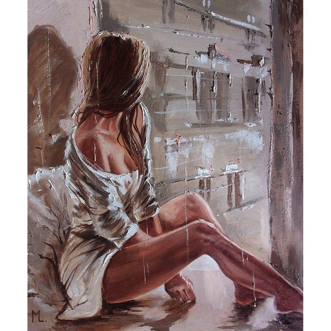 Window Black Modern Wood Framed Art Print by Luniak, Monika