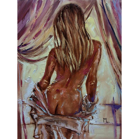 My Window Gold Ornate Wood Framed Art Print with Double Matting by Luniak, Monika