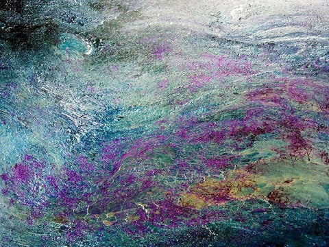 Turquoise Sediments Black Ornate Wood Framed Art Print with Double Matting by Grayscale