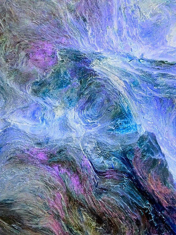 Lava Storm I White Modern Wood Framed Art Print with Double Matting by Grayscale