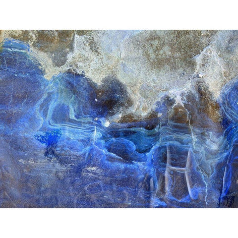 Blue Ribbons I Gold Ornate Wood Framed Art Print with Double Matting by Grayscale