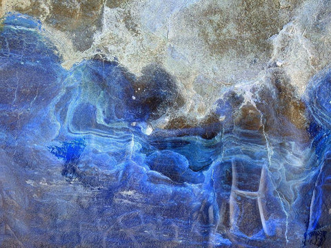 Blue Ribbons I White Modern Wood Framed Art Print with Double Matting by Grayscale