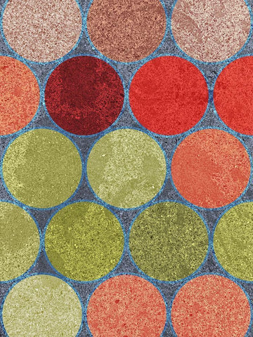 Circle Textures I White Modern Wood Framed Art Print with Double Matting by Grayscale