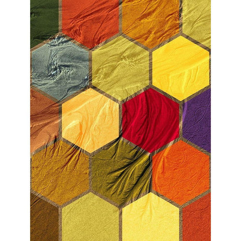Hexagon Textures III White Modern Wood Framed Art Print by Grayscale