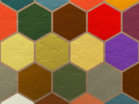 Hexagon Textures VI White Modern Wood Framed Art Print with Double Matting by Grayscale