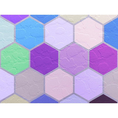 Hexagon Textures VIII Gold Ornate Wood Framed Art Print with Double Matting by Grayscale
