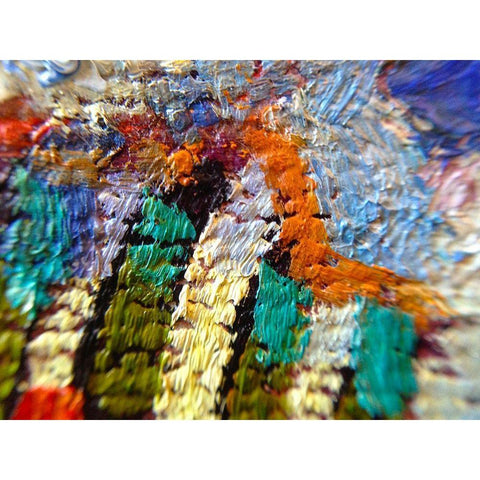 Paint Closeup VII Black Modern Wood Framed Art Print with Double Matting by Grayscale