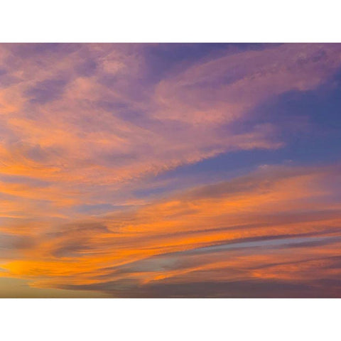 Sunset IV White Modern Wood Framed Art Print by Grayscale
