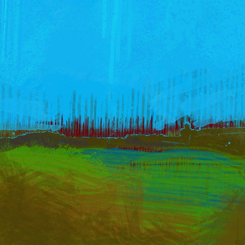Scratch Landscape I Black Modern Wood Framed Art Print with Double Matting by Grayscale