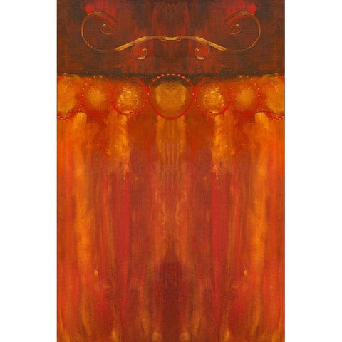 Scroll Painting II Black Modern Wood Framed Art Print with Double Matting by Grayscale