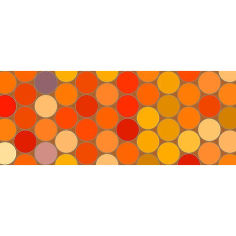 Warm Circles I Black Modern Wood Framed Art Print with Double Matting by Grayscale