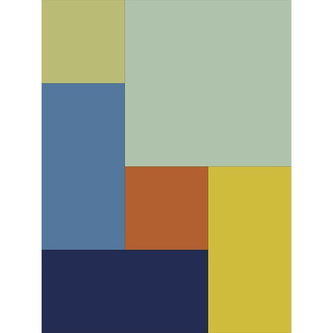 Bright Blocks I White Modern Wood Framed Art Print by Grayscale