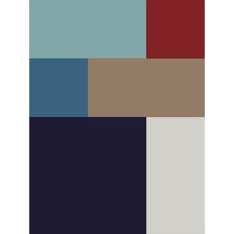 Bright Blocks II Gold Ornate Wood Framed Art Print with Double Matting by Grayscale
