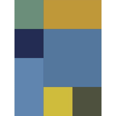 Bright Blocks IV Gold Ornate Wood Framed Art Print with Double Matting by Grayscale