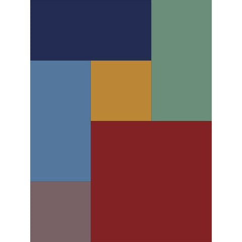 Bright Blocks V Gold Ornate Wood Framed Art Print with Double Matting by Grayscale
