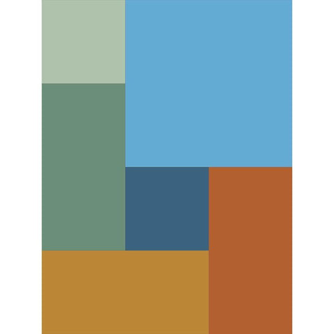 Bright Blocks VI White Modern Wood Framed Art Print by Grayscale