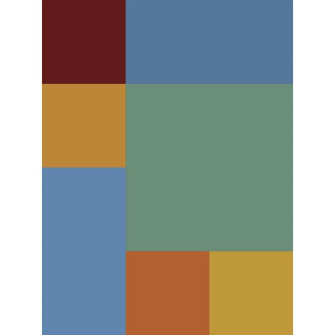 Bright Blocks IX Gold Ornate Wood Framed Art Print with Double Matting by Grayscale