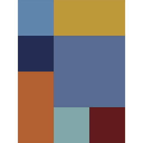 Bright Blocks XIV White Modern Wood Framed Art Print by Grayscale