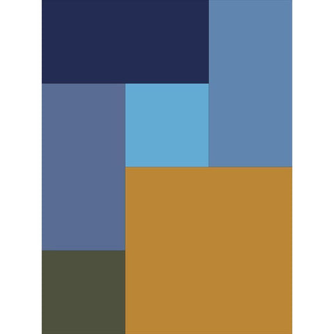 Bright Blocks XV Black Modern Wood Framed Art Print with Double Matting by Grayscale