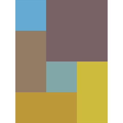 Bright Blocks XVI Black Modern Wood Framed Art Print with Double Matting by Grayscale