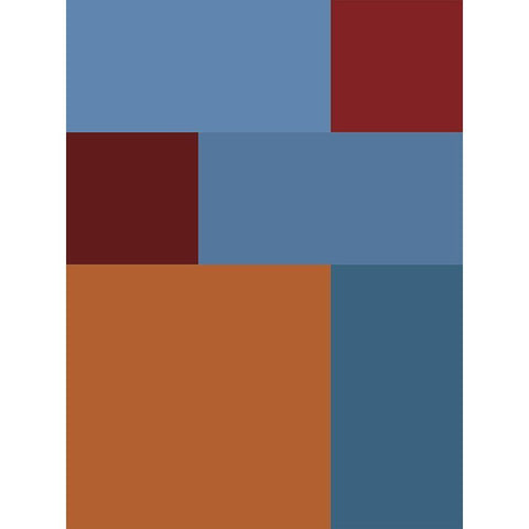 Bright Blocks XVII Gold Ornate Wood Framed Art Print with Double Matting by Grayscale