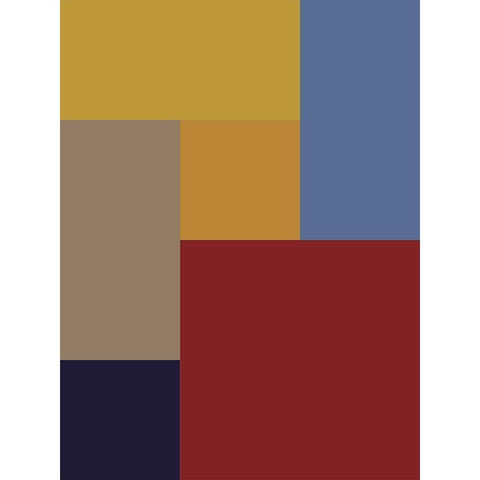 Bright Blocks XX Gold Ornate Wood Framed Art Print with Double Matting by Grayscale