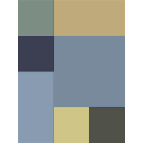 Soft Blocks IV Black Modern Wood Framed Art Print with Double Matting by Grayscale