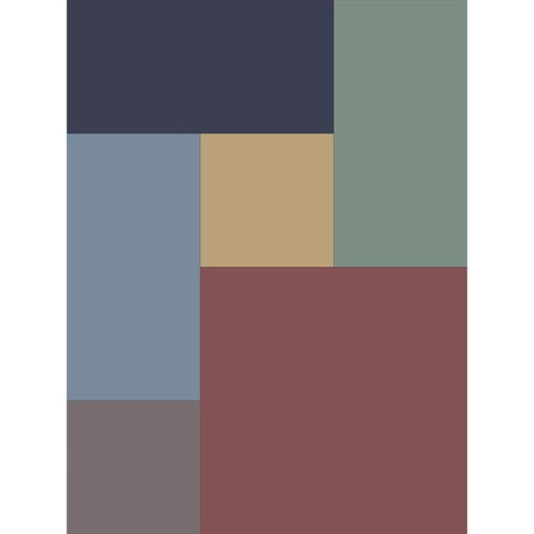 Soft Blocks V White Modern Wood Framed Art Print by Grayscale