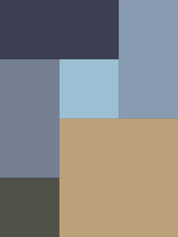 Soft Blocks XV White Modern Wood Framed Art Print with Double Matting by Grayscale