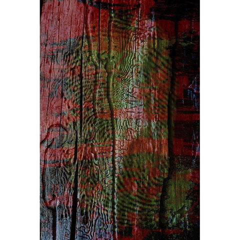 Wood Paint Print I Gold Ornate Wood Framed Art Print with Double Matting by Grayscale