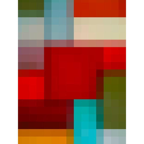 Pixel Blocks I Black Modern Wood Framed Art Print by Grayscale