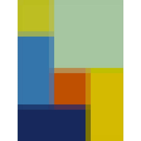 Pixel Blocks III Black Modern Wood Framed Art Print with Double Matting by Grayscale