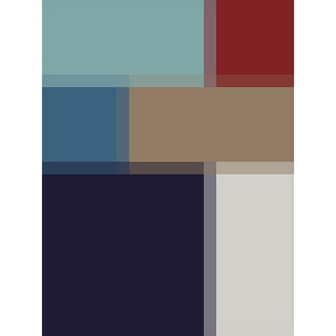 Pixel Blocks IV Gold Ornate Wood Framed Art Print with Double Matting by Grayscale