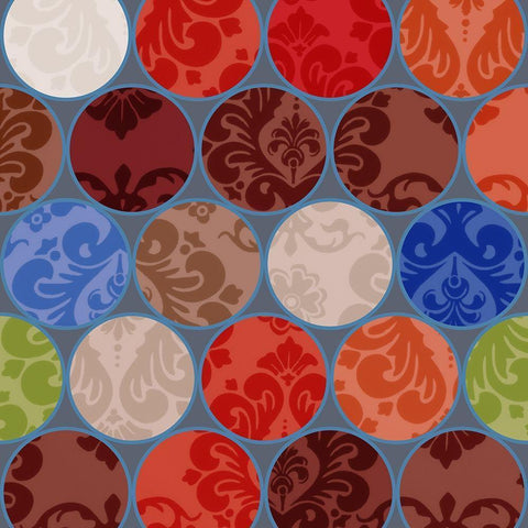 Bright Circles Stencil I White Modern Wood Framed Art Print by Grayscale