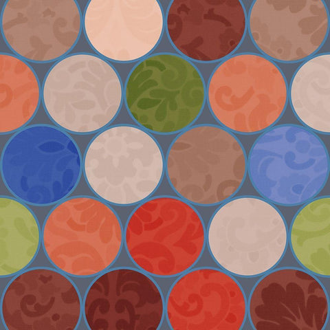Bright Circles Stencil II White Modern Wood Framed Art Print by Grayscale
