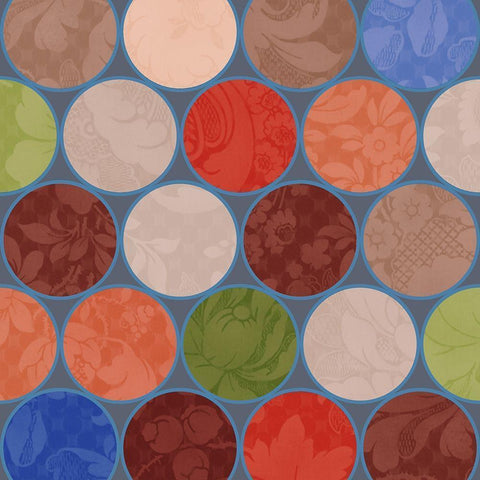 Bright Circles Stencil III White Modern Wood Framed Art Print by Grayscale