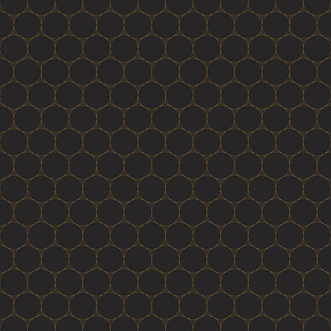 Small Isometric Hive IX Black Modern Wood Framed Art Print with Double Matting by Grayscale