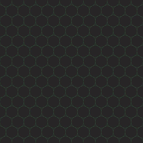 Small Isometric Hive XIV Black Modern Wood Framed Art Print with Double Matting by Grayscale