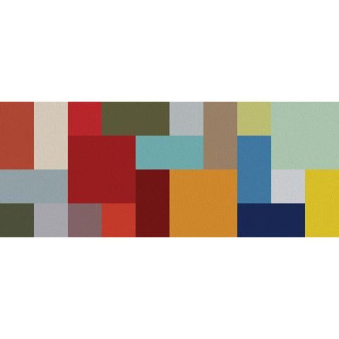 Bright Blocks Wide II White Modern Wood Framed Art Print by Grayscale