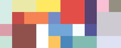 Bright Blocks Wide V White Modern Wood Framed Art Print with Double Matting by Grayscale