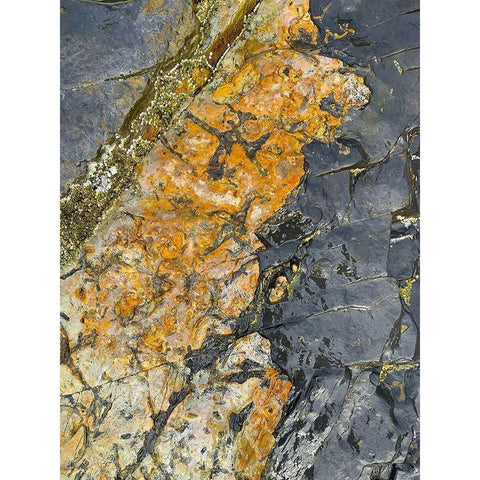 Rock Stripe V Black Modern Wood Framed Art Print with Double Matting by Grayscale