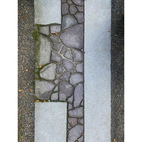 Stone Stripe I Black Modern Wood Framed Art Print with Double Matting by Grayscale