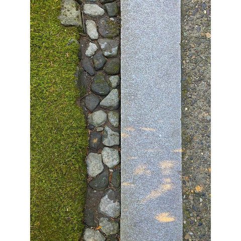 Stone Stripe IV Black Modern Wood Framed Art Print with Double Matting by Grayscale