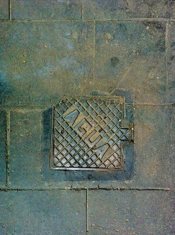 Agua White Modern Wood Framed Art Print with Double Matting by Grayscale