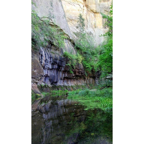 Oak Creek Canyon II White Modern Wood Framed Art Print by Popcorn