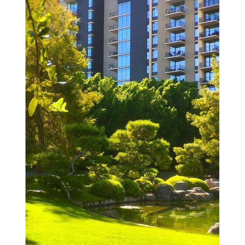 Japanese Friendship Garden II Gold Ornate Wood Framed Art Print with Double Matting by Tenoever, William