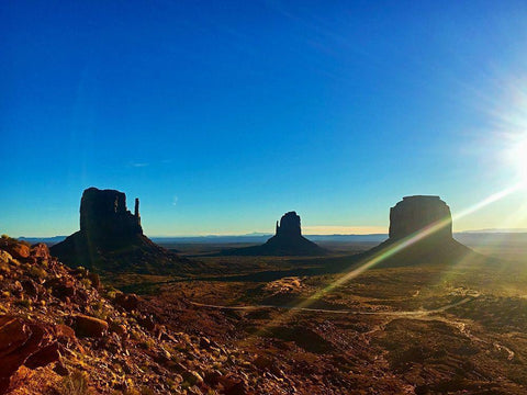 Monument Valley I Black Ornate Wood Framed Art Print with Double Matting by Popcorn