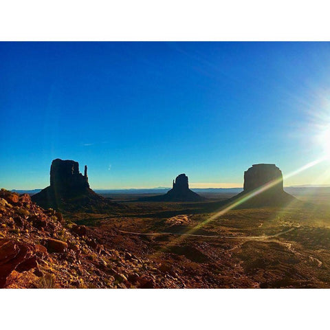 Monument Valley I White Modern Wood Framed Art Print by Popcorn