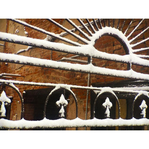 Bartlett Hotel: Iron work Gold Ornate Wood Framed Art Print with Double Matting by Popcorn
